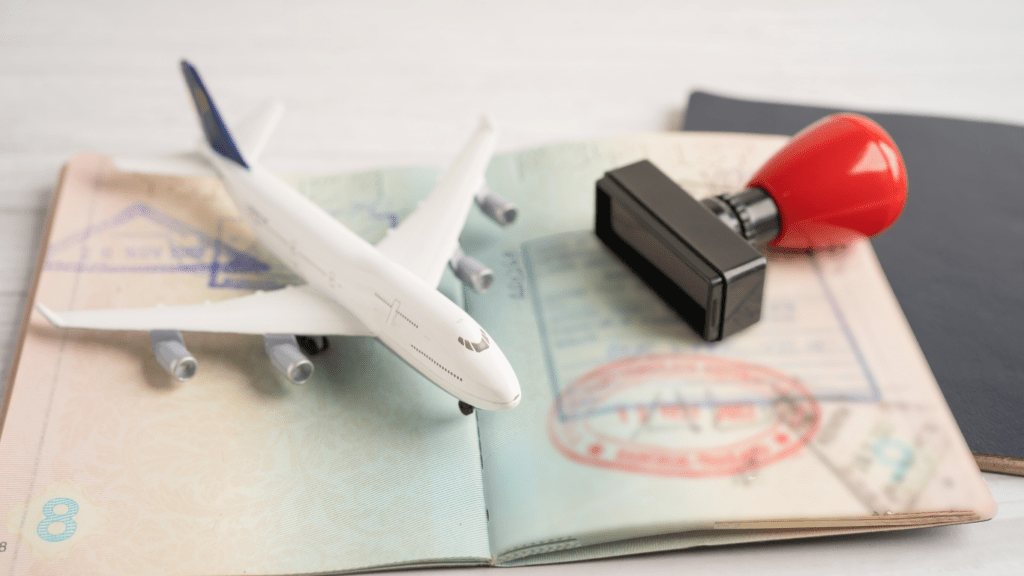 Passport and airplane model