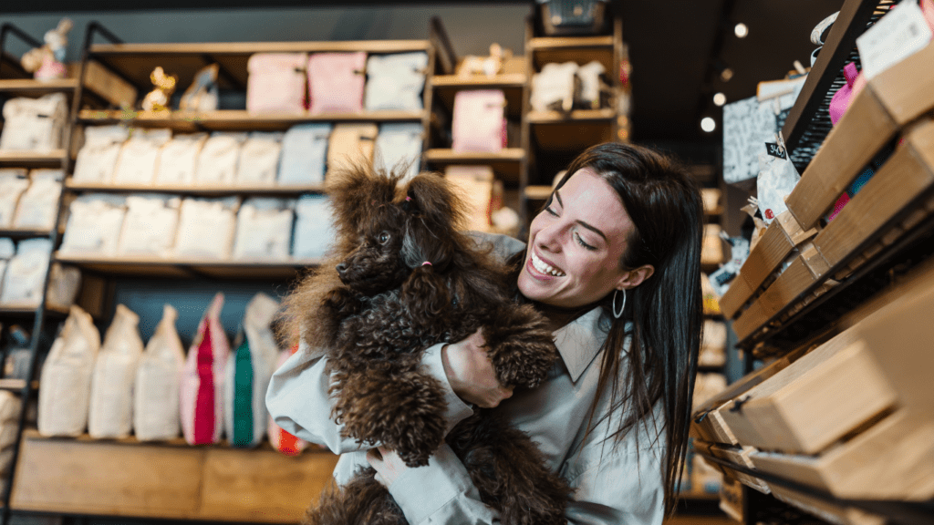 Woman with Pet in Pet Shop